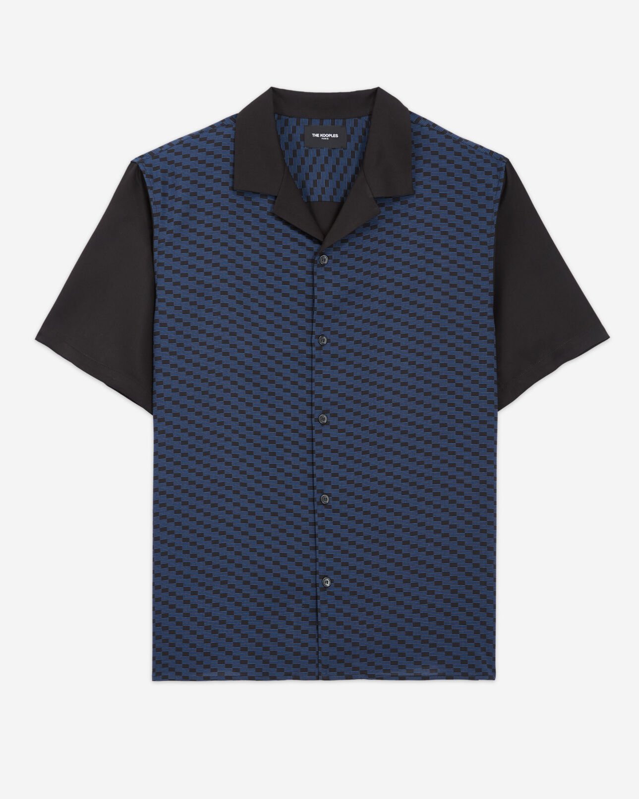The Kooples HERREN BLACK BLUE elegantes hemd in schwarz und blau