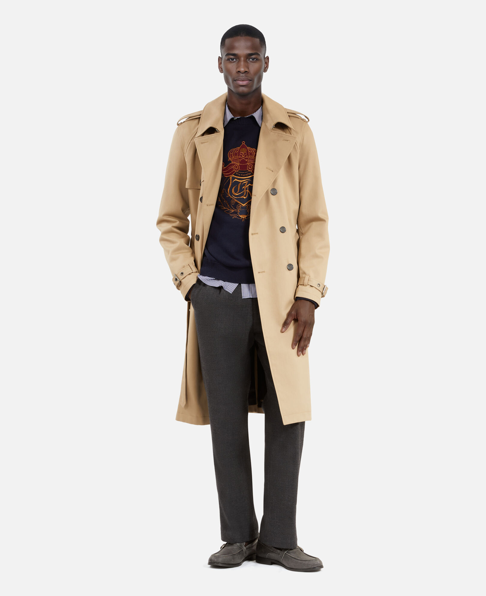 The Kooples HOMBRE BEIGE gabardina larga beige