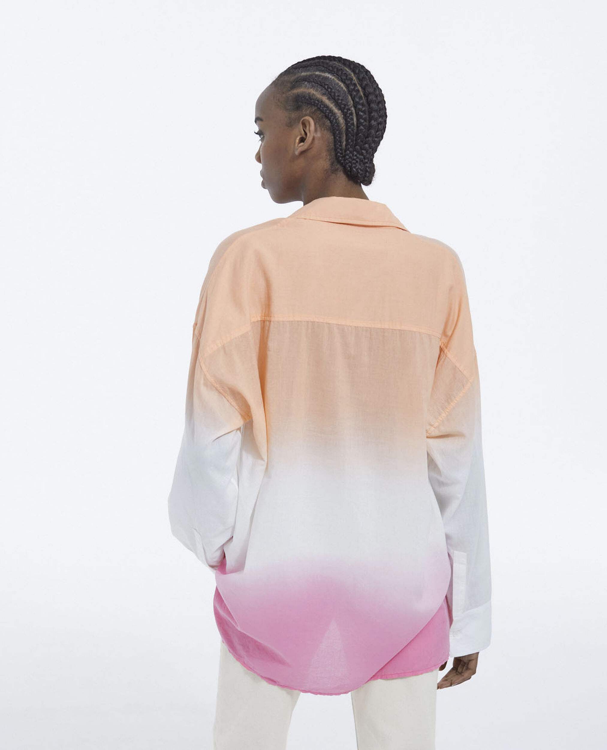 Langes Damenhemd Baumwolle mit Batikmuster, PINK, hi-res image number null