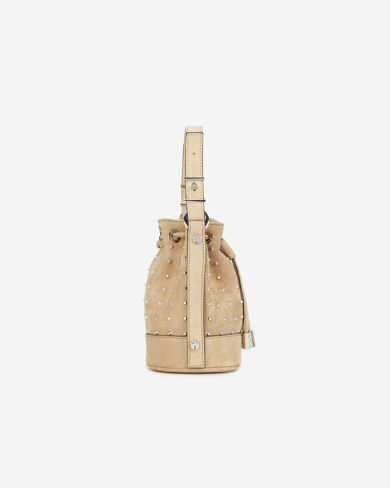 The Kooples FEMME BEIGE sac small tina beige à clous