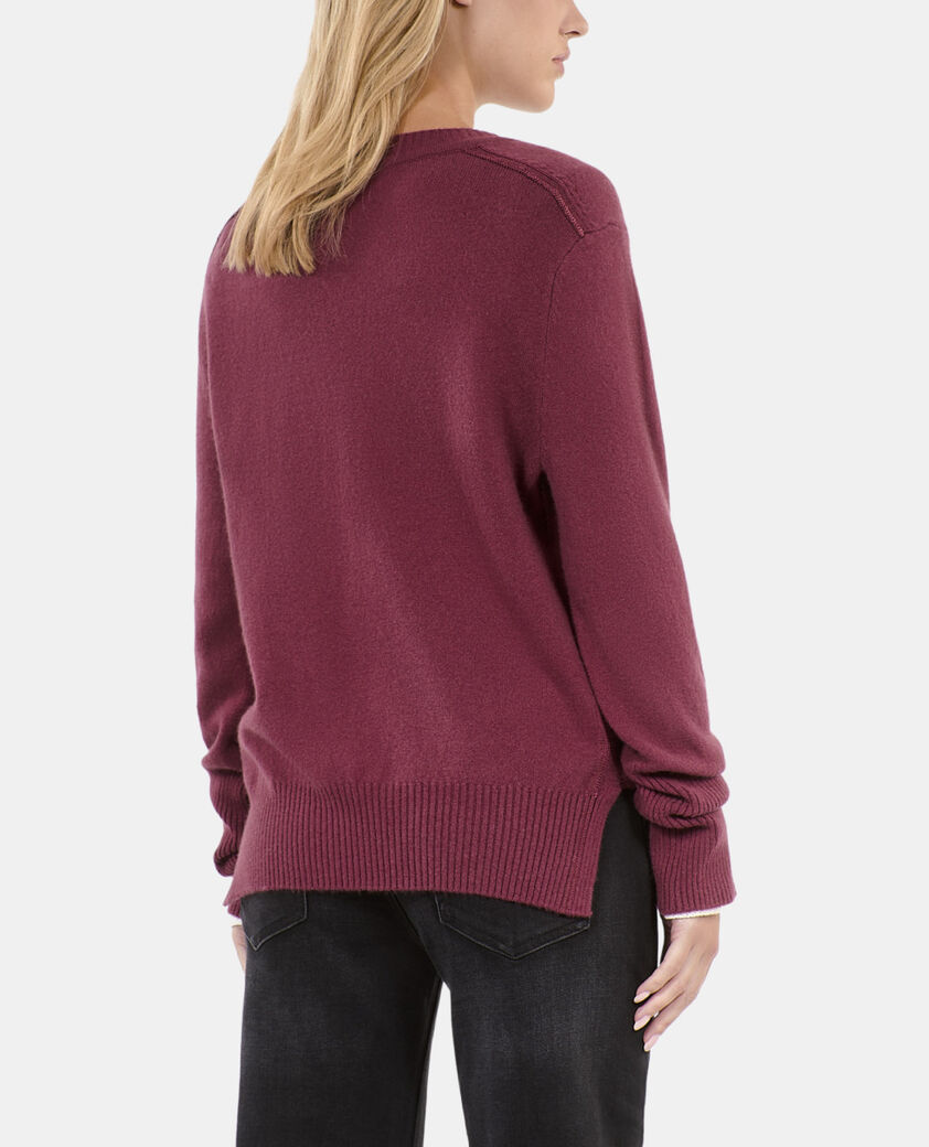 The Kooples FEMME AUBERGINE pull en cachemire bordeaux