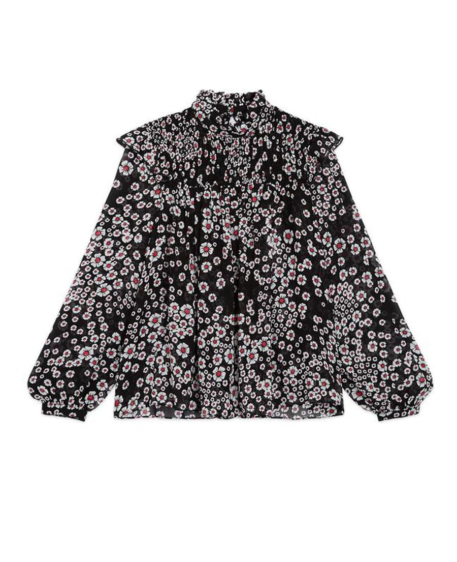 The Kooples WOMEN BLACK / PINK floral top