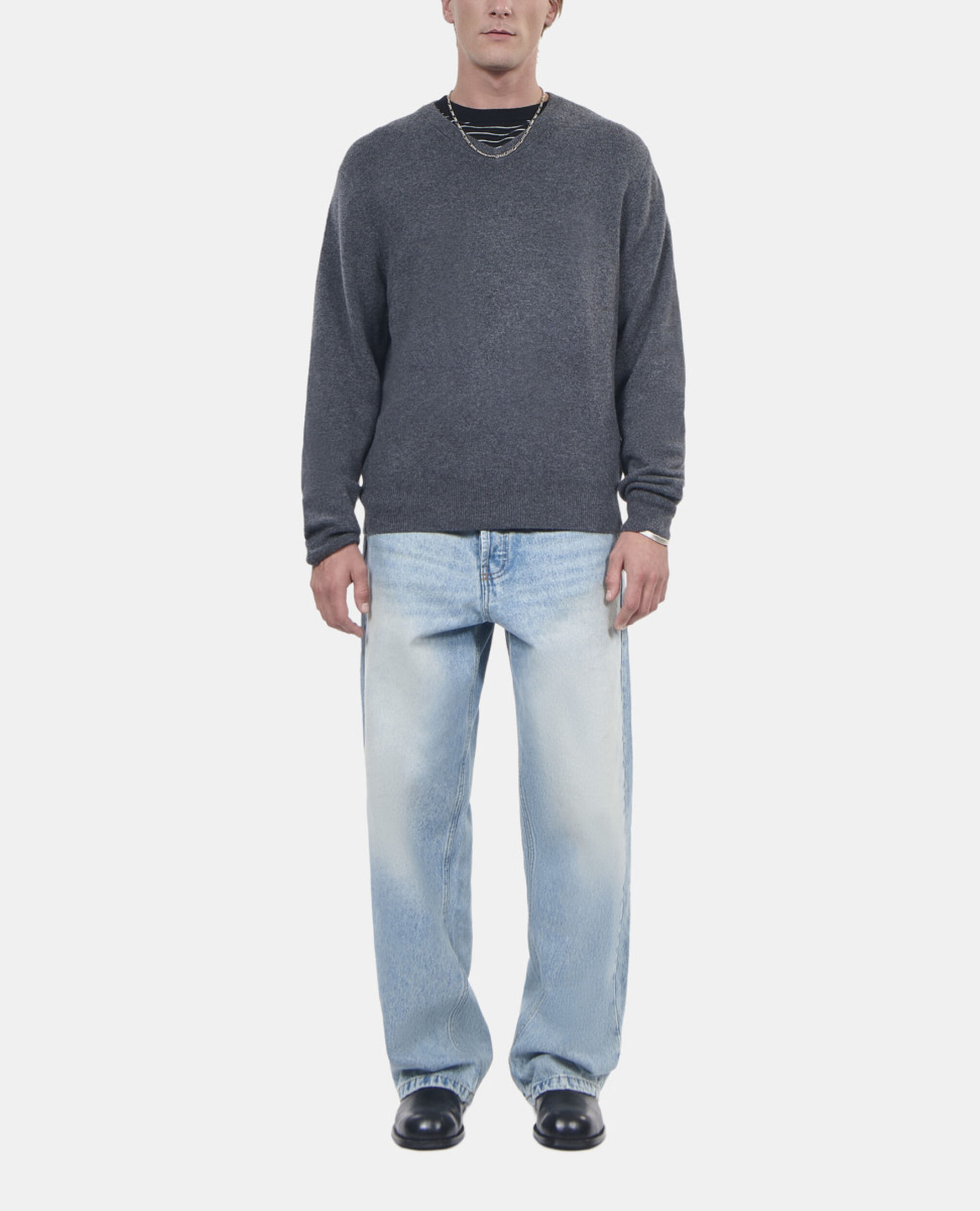 Pull en cachemire gris, ANTHRACITE MELANGE, hi-res image number null