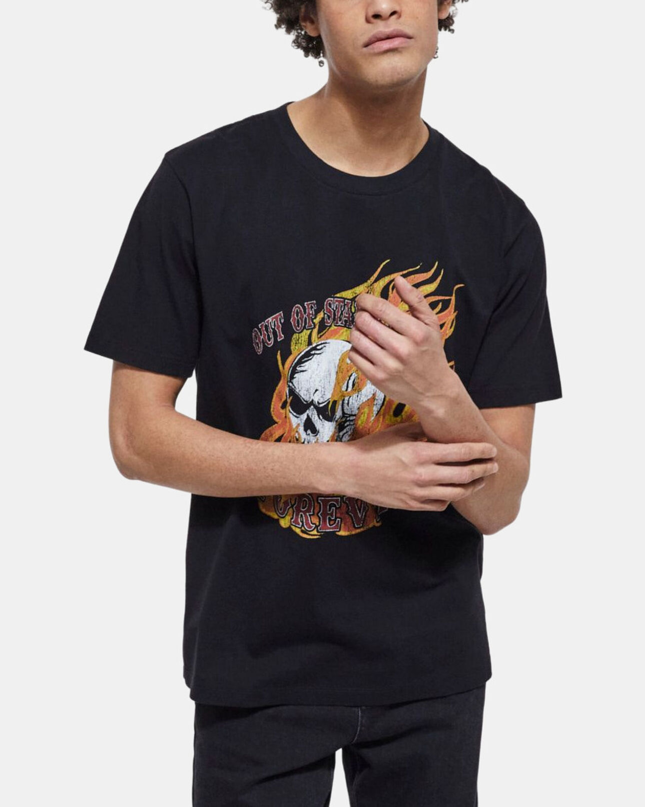 The Kooples MEN STONE black t-shirt with screen print