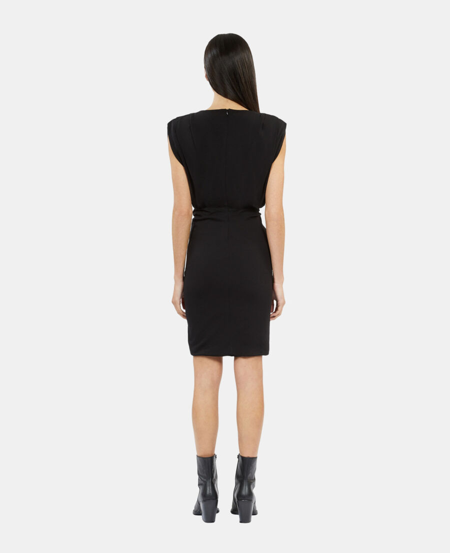 The Kooples FEMME BLACK robe courte avec fronces noire