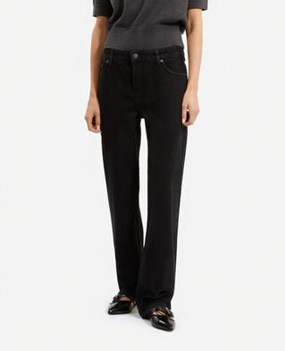 The Kooples WOMEN BLACK WASHED straight black jeans