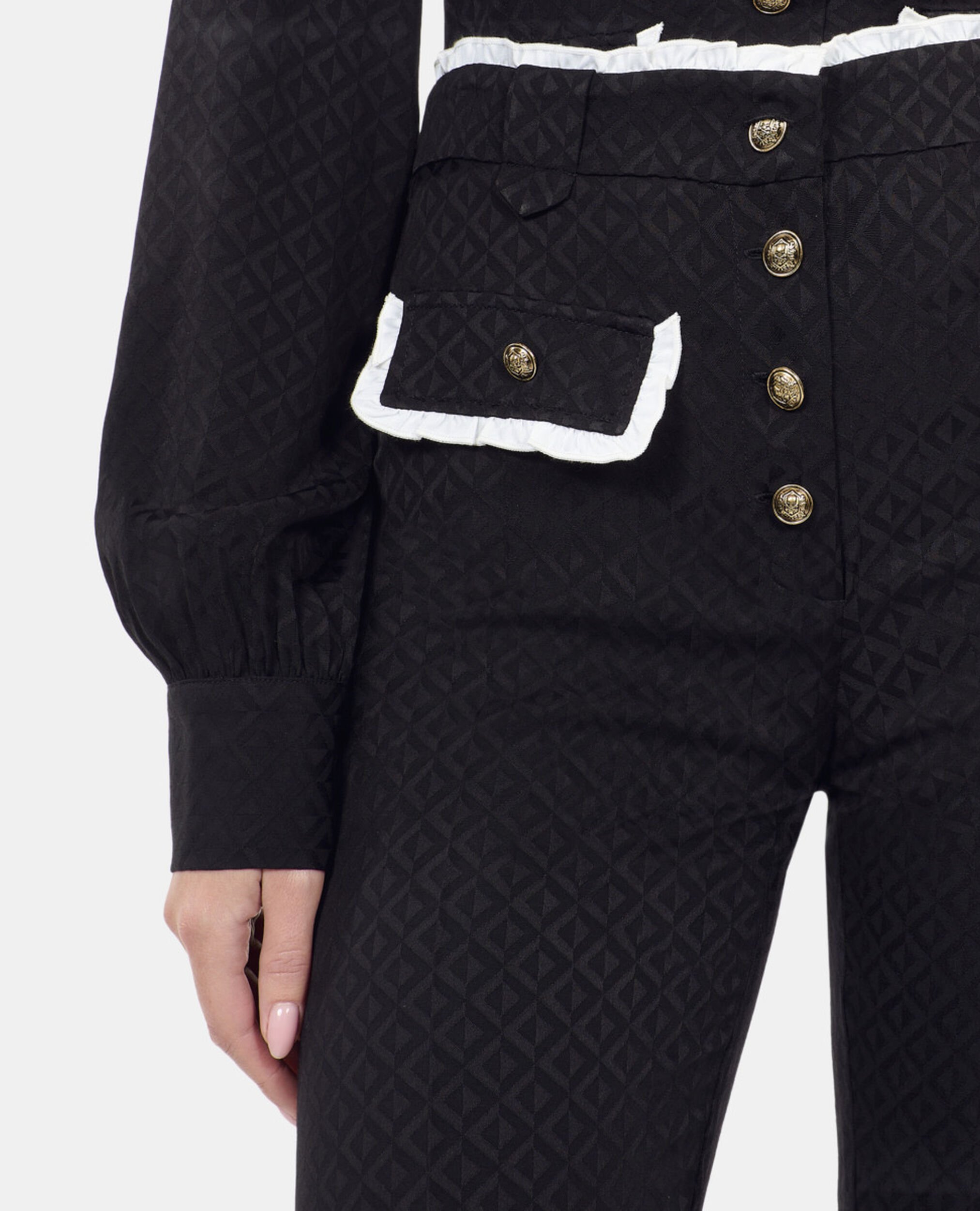 Black flare trousers, BLACK, hi-res image number null