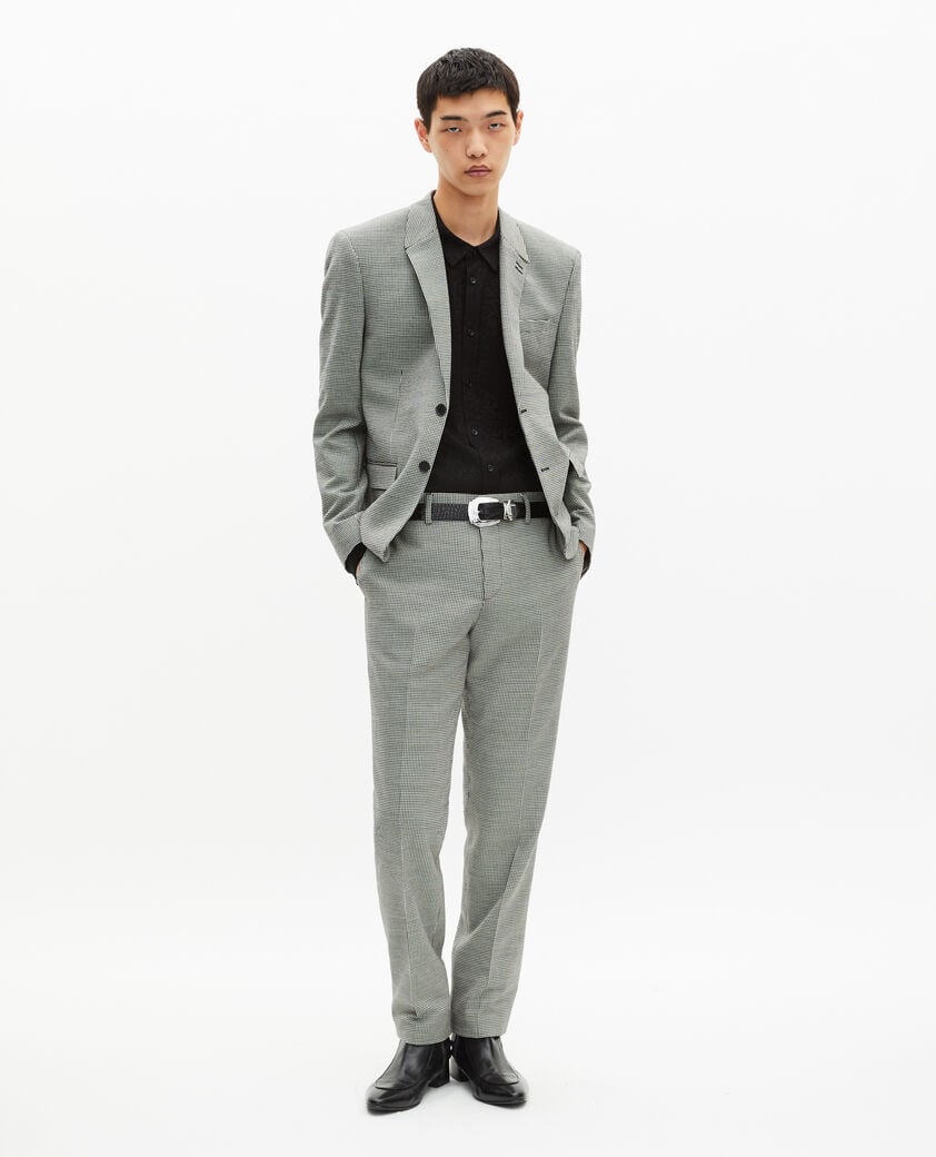 The Kooples HOMBRE BLACK GREY chaqueta de traje de pata de gallo en blanco y negro