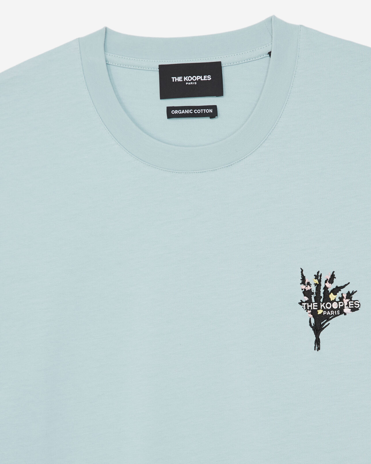 The Kooples MEN MINT mint green cotton t-shirt w/flowers