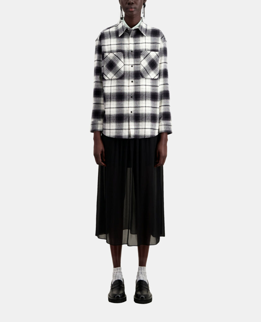 The Kooples F BLACK WHITE black and white checkered overshirt