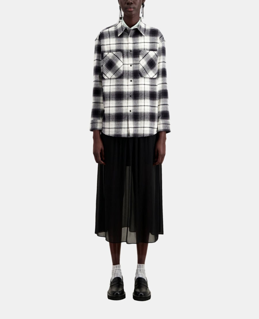 The Kooples F BLACK WHITE black and white checkered overshirt