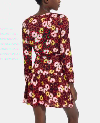The Kooples FEMME RED / YELLOW robe courte imprimé fleuri