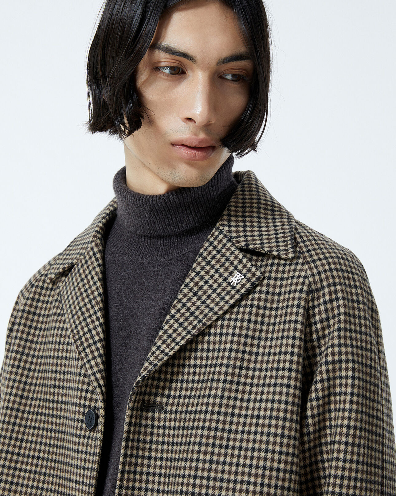 The Kooples HOMME CAMEL manteau camel laine pied-de-poule