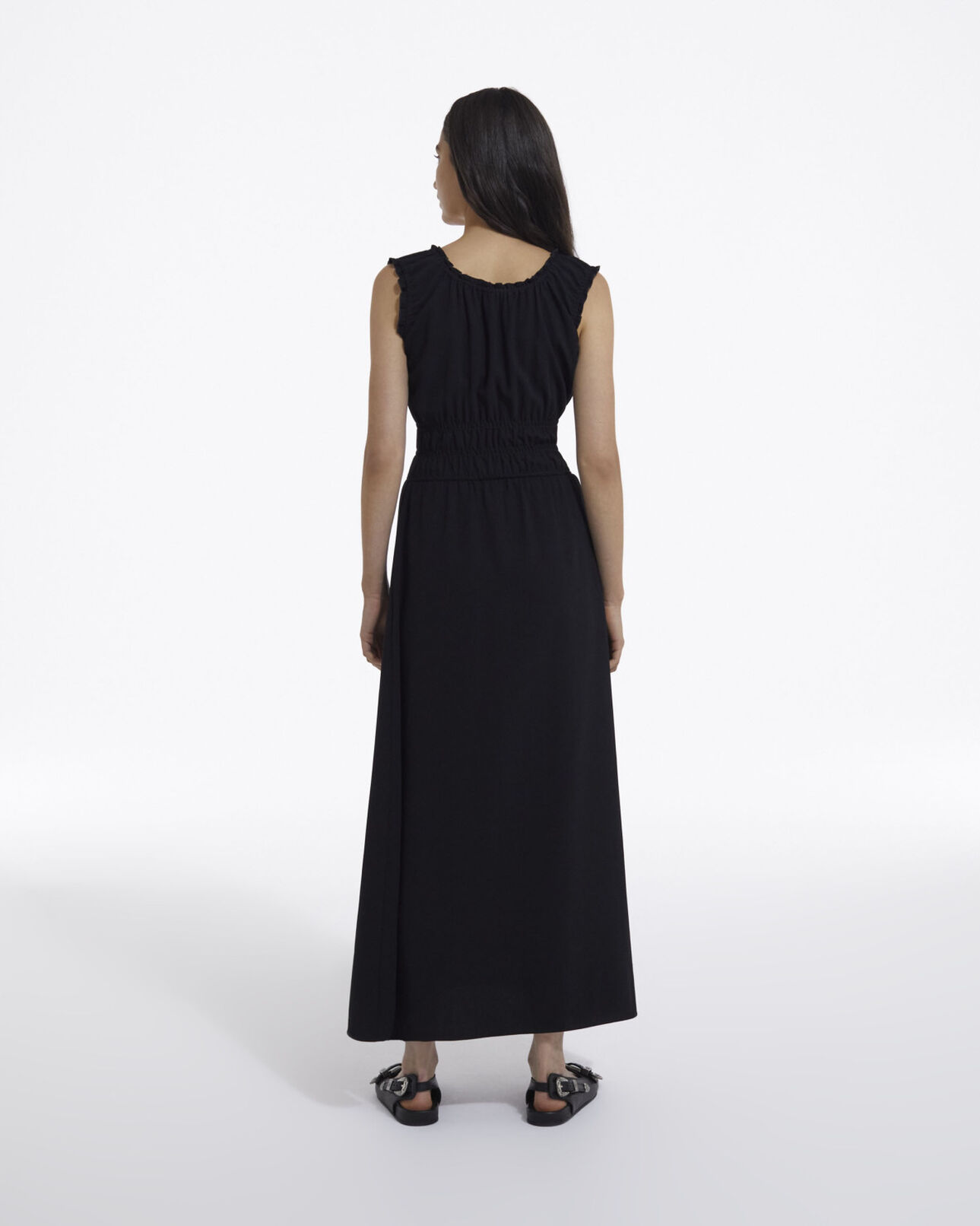 The Kooples FEMME BLACK robe noire habillée longue décolletée