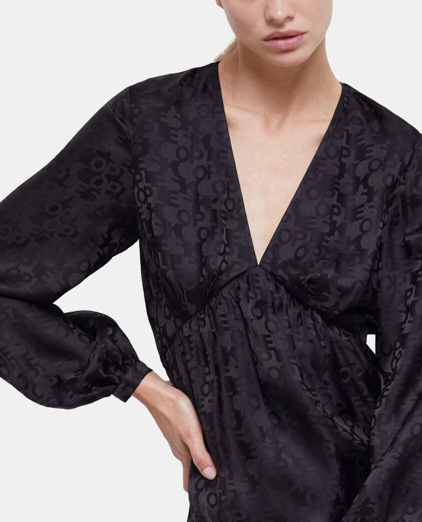 The Kooples FEMME BLACK robe courte logo the kooples noire