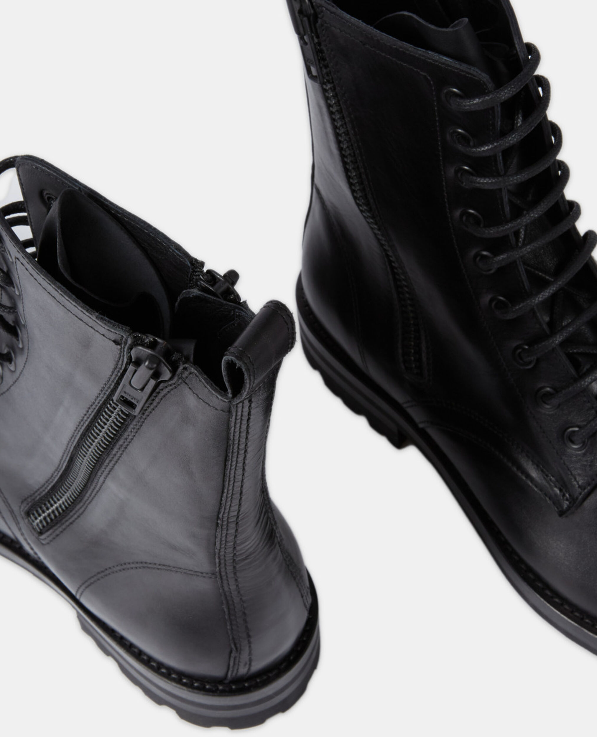 Boots en cuir noires, BLACK, hi-res image number null