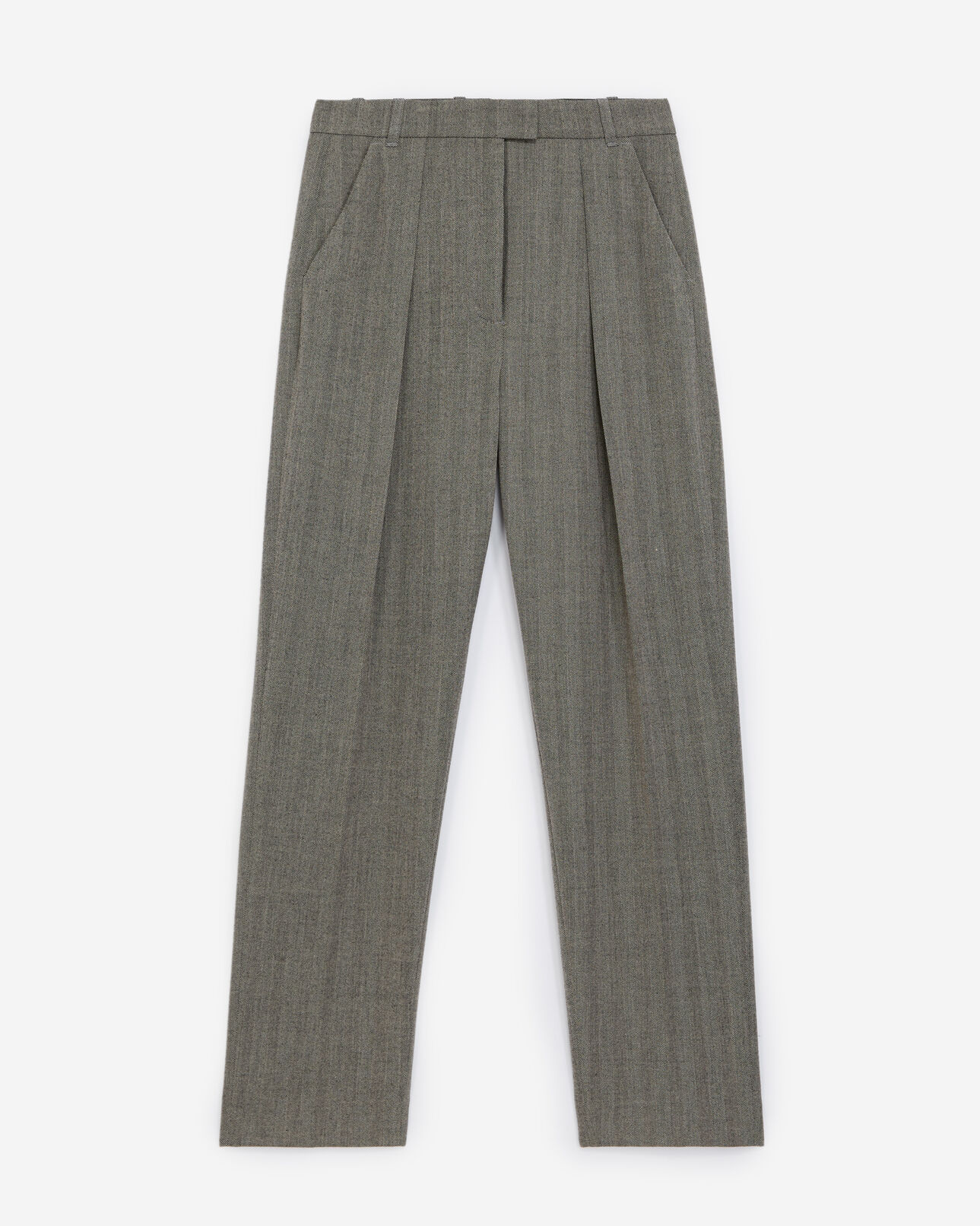 The Kooples FEMME GREY pantalon costume gris fluide à chevrons