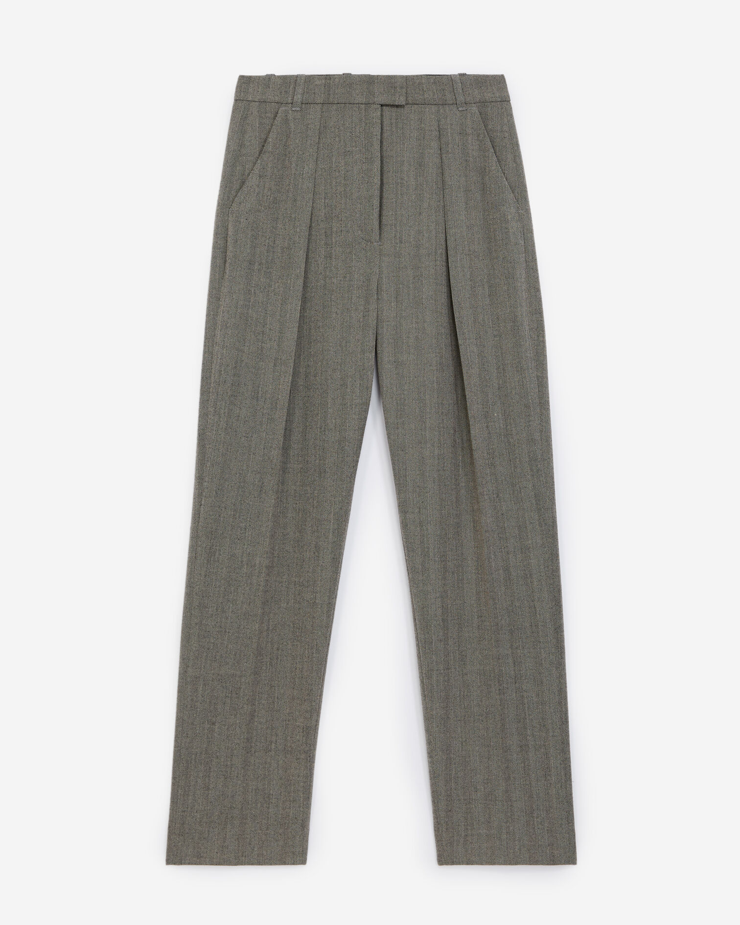 Pantalon costume gris fluide à chevrons, GREY, hi-res image number null