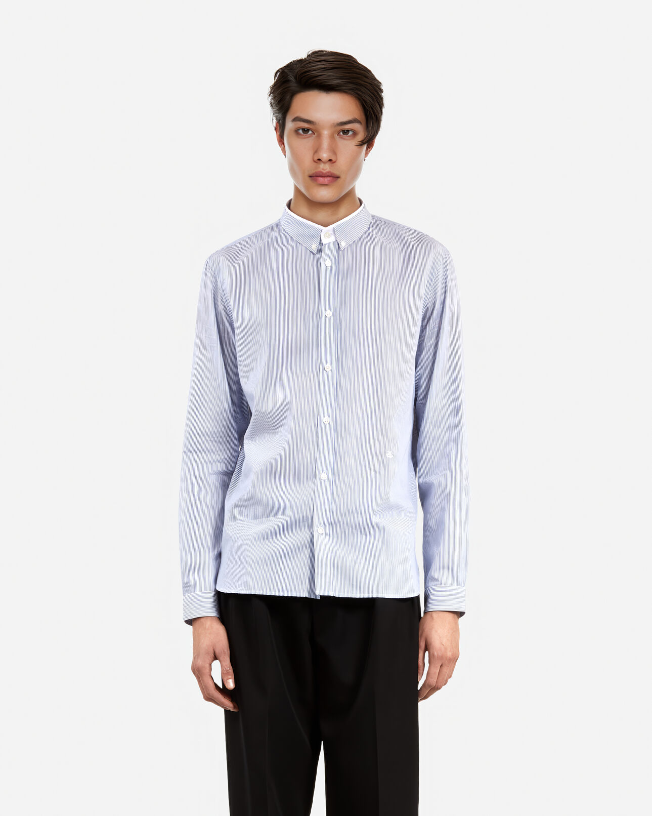 The Kooples HOMME BLUE WHITE chemise formelle à rayures bleu et blanche