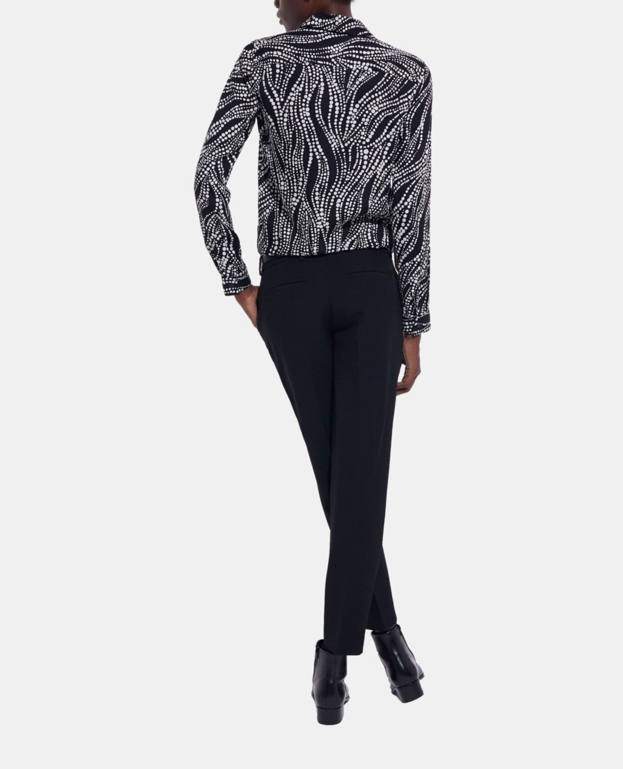 Printed shirt, BLACK WHITE, hi-res image number null