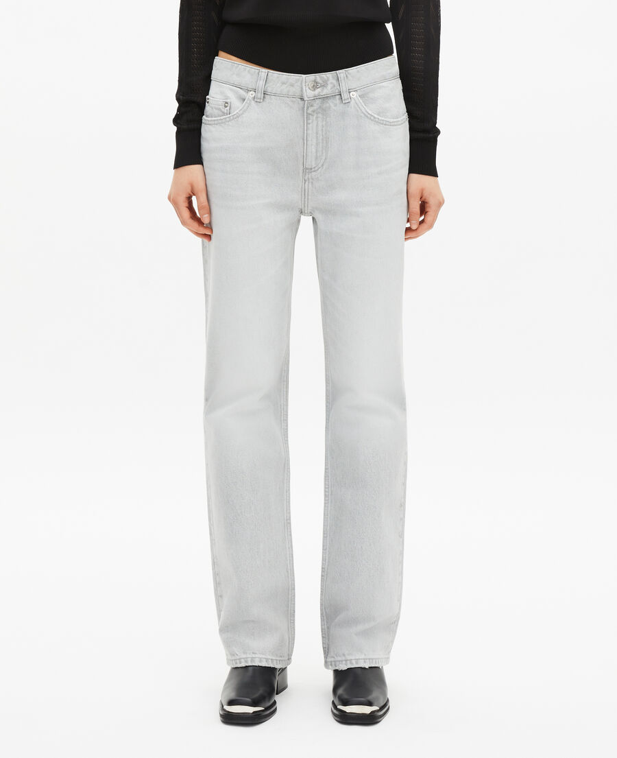 The Kooples WOMEN GREY light grey straight jeans