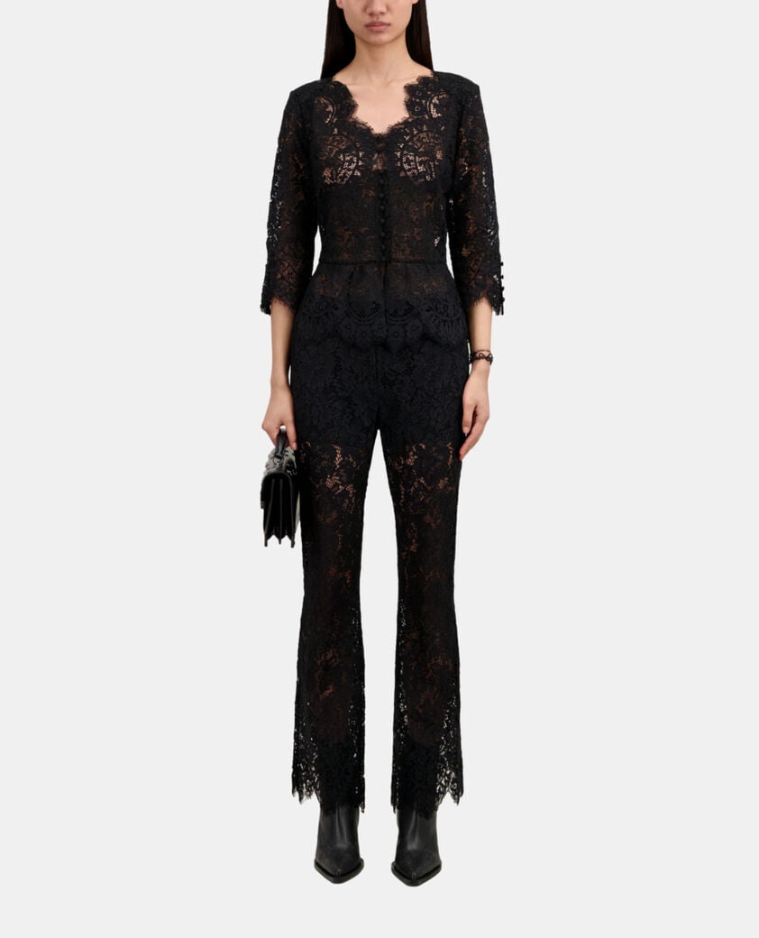 The Kooples F BLACK black lace trousers