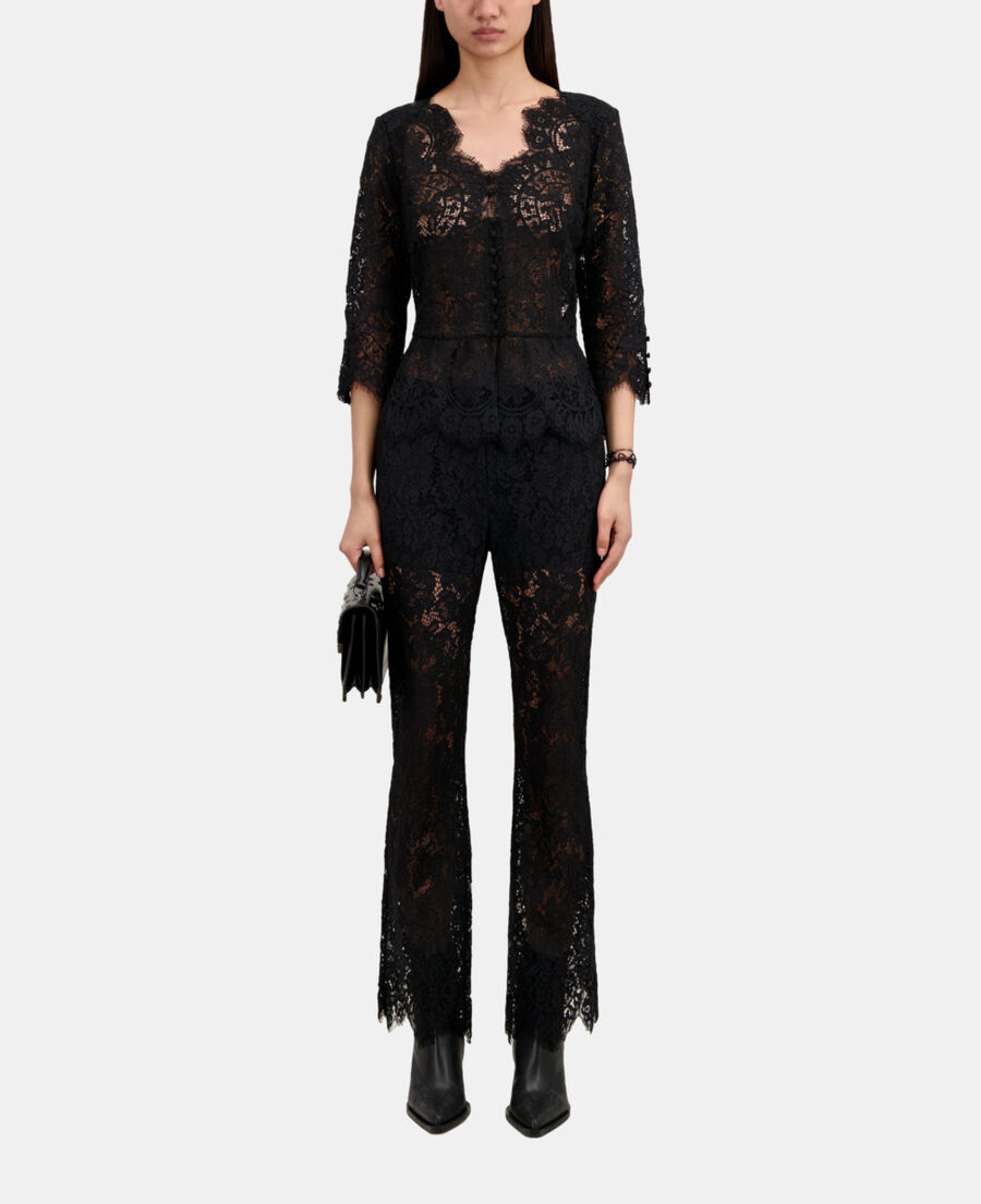 The Kooples F BLACK black lace trousers