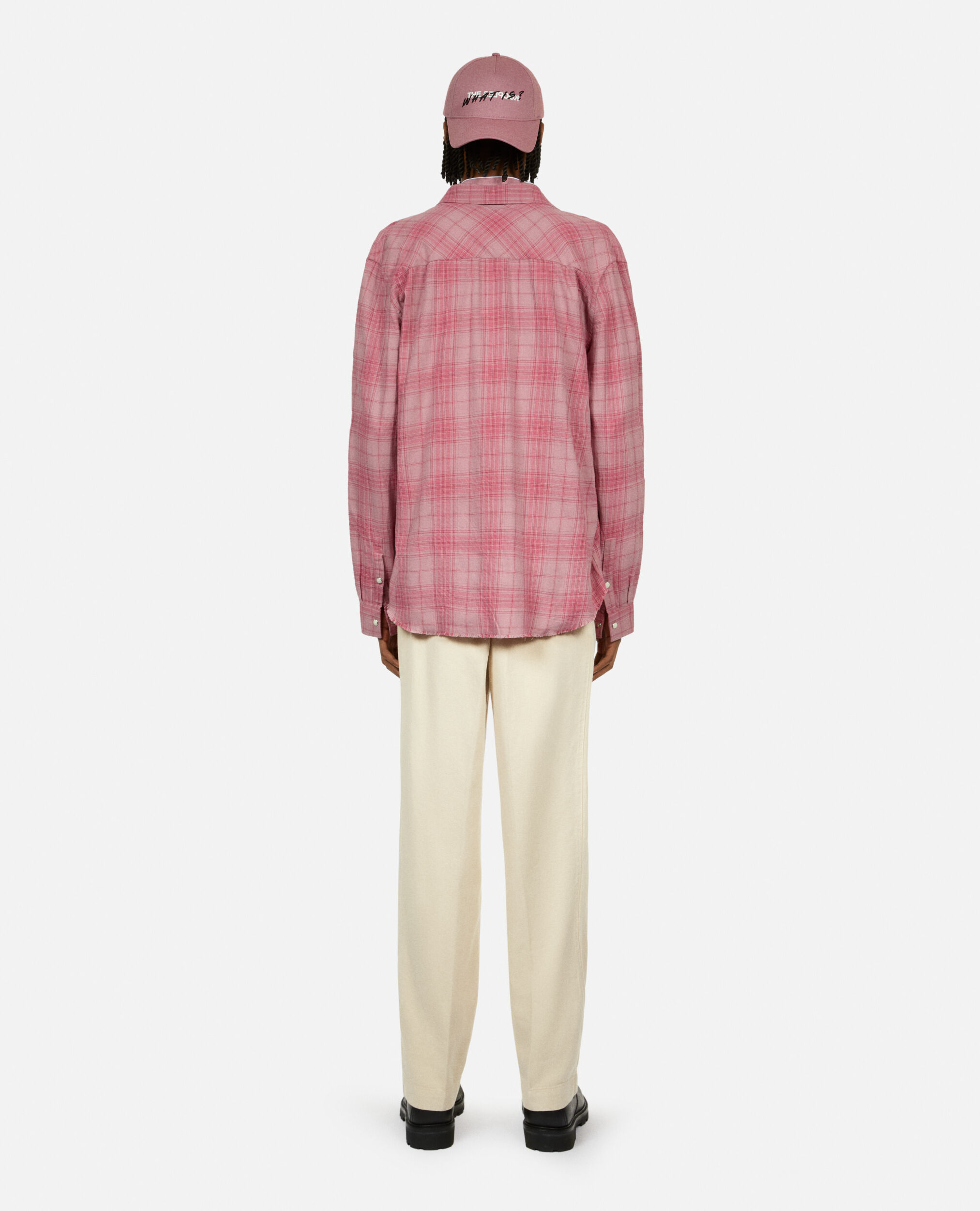 Pink checked shirt, PINK WOOD, hi-res image number null