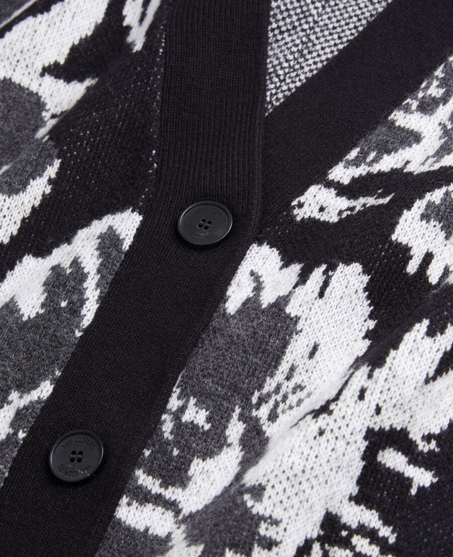 wool-blend floral cardigan