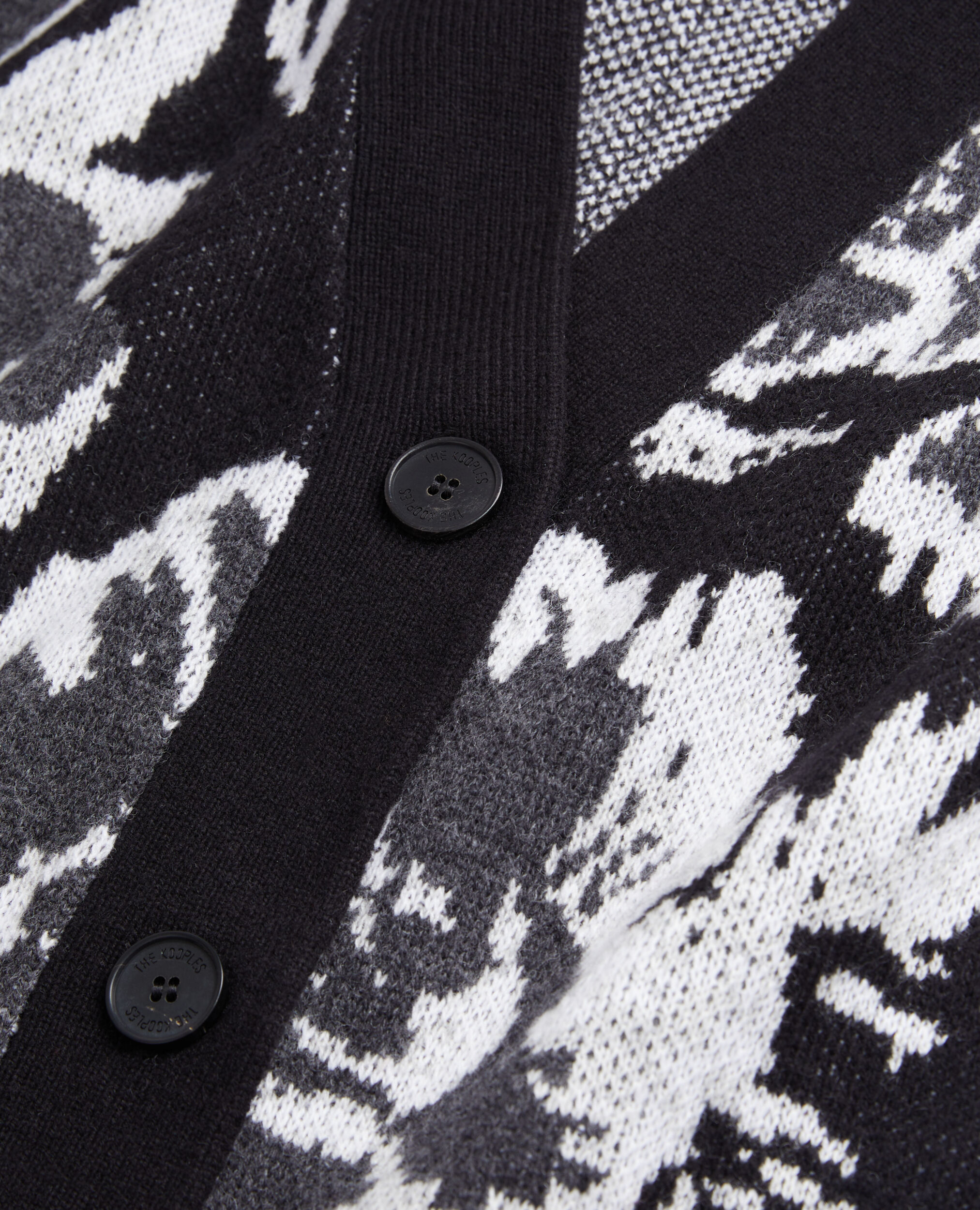Wool-blend floral cardigan, BLACK WHITE, hi-res image number null