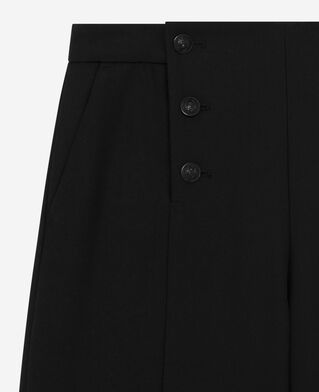 The Kooples WOMEN BLACK wide-leg pants with black bridge