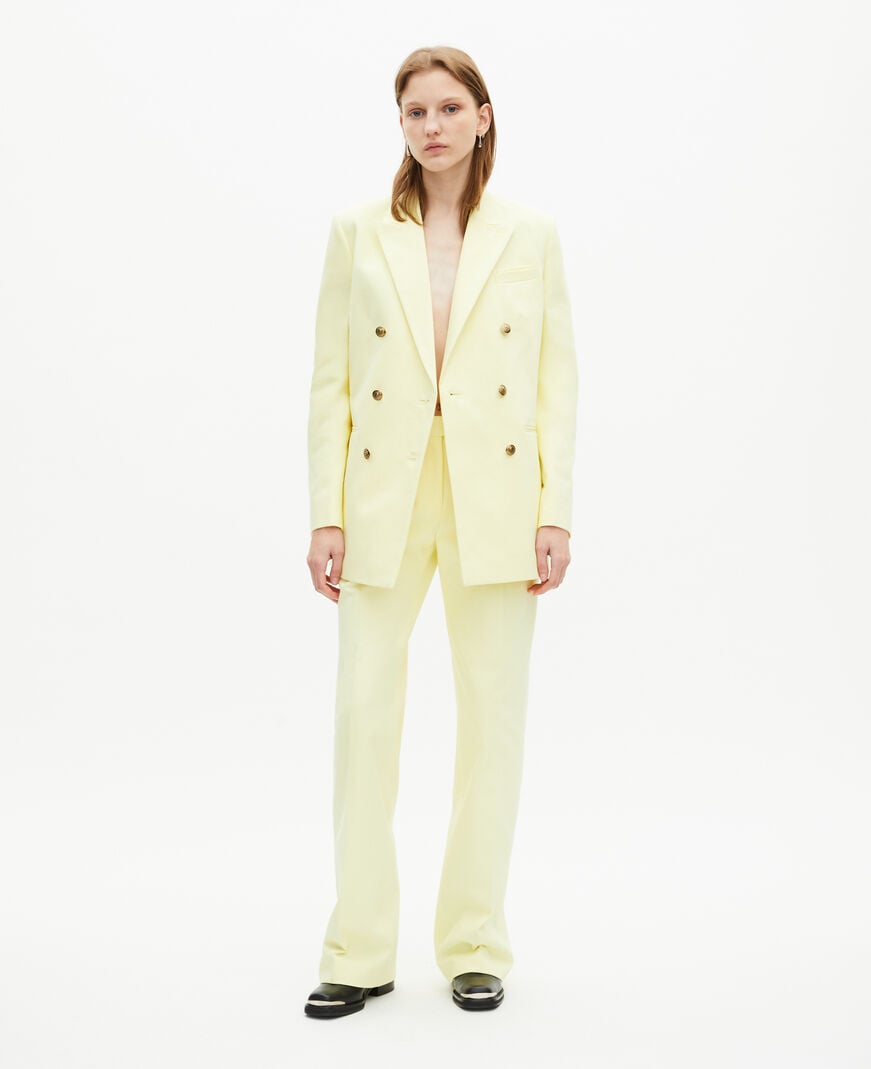 The Kooples FEMME YELLOW pantalon costume en coton bleu