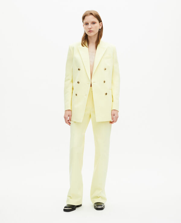 The Kooples MUJER YELLOW pantalón ancho de algodón amarillo
