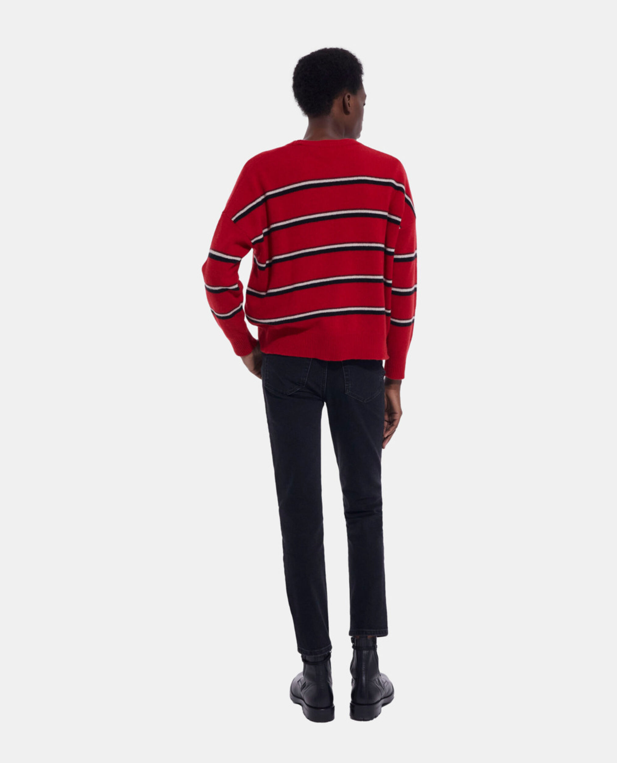 Red cashmere sweater, RED-BLACK-WHITE, hi-res image number null