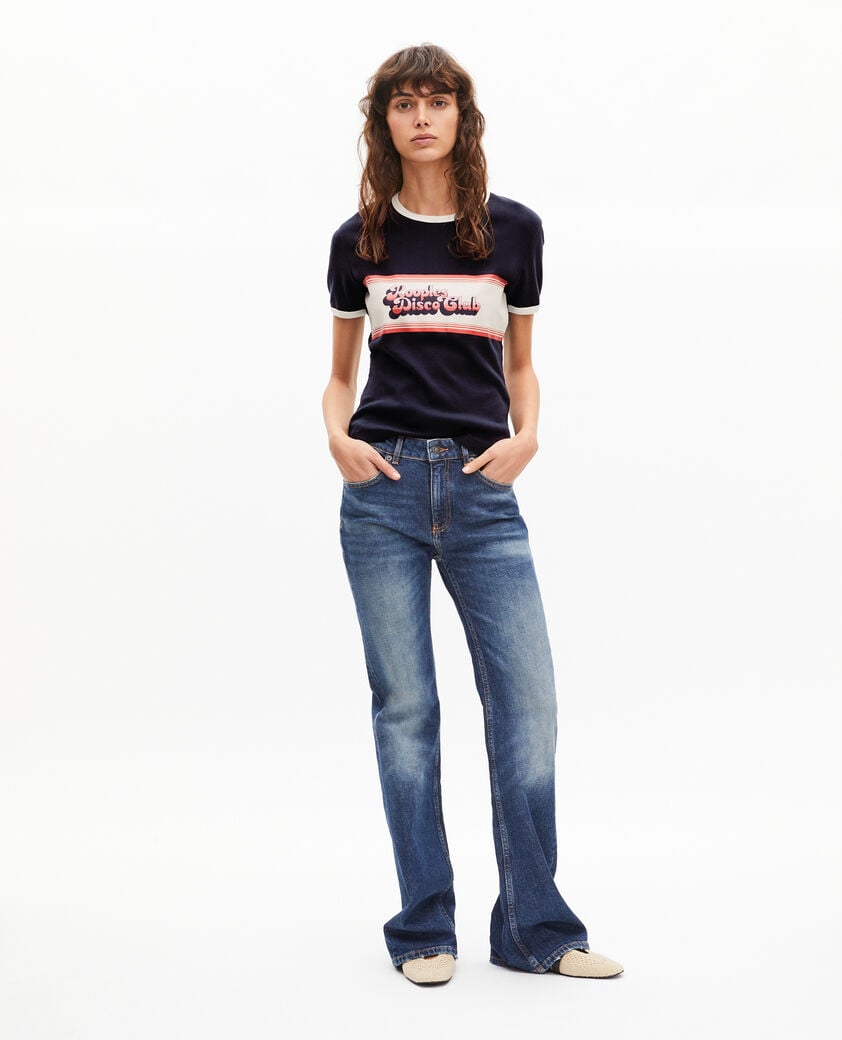 The Kooples DAMEN DARK NAVY t-shirt mit marine-siebdruck