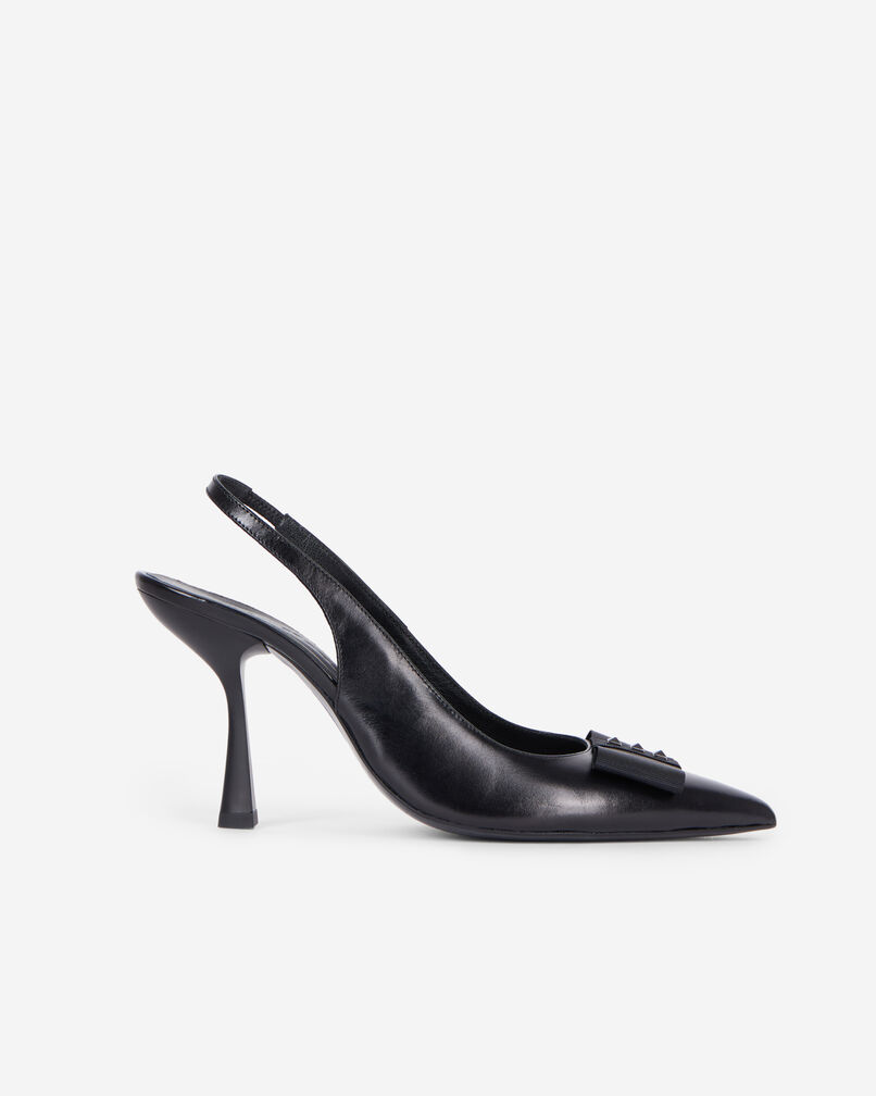 The Kooples FEMME BLACK escarpins en cuir noir à bride arrière