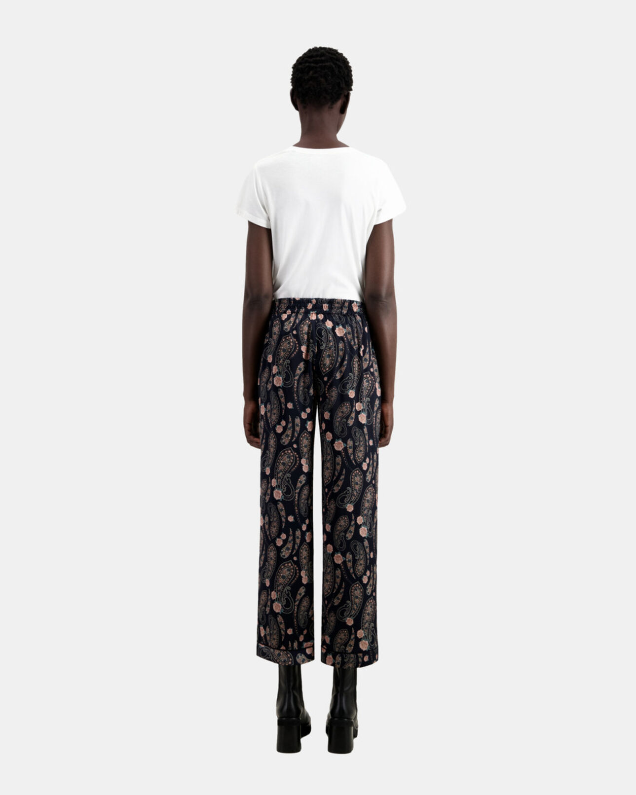 The Kooples WOMEN BLACK / PINK printed trousers