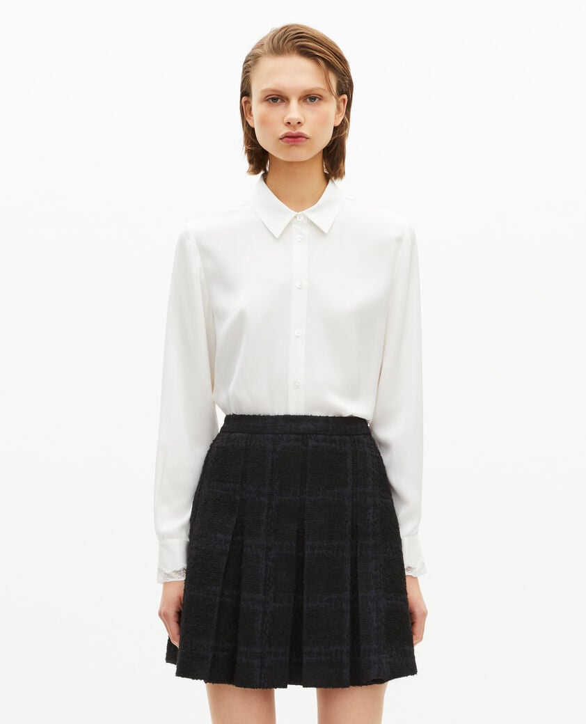 The Kooples FEMME NAVY jupe courte plissée marine