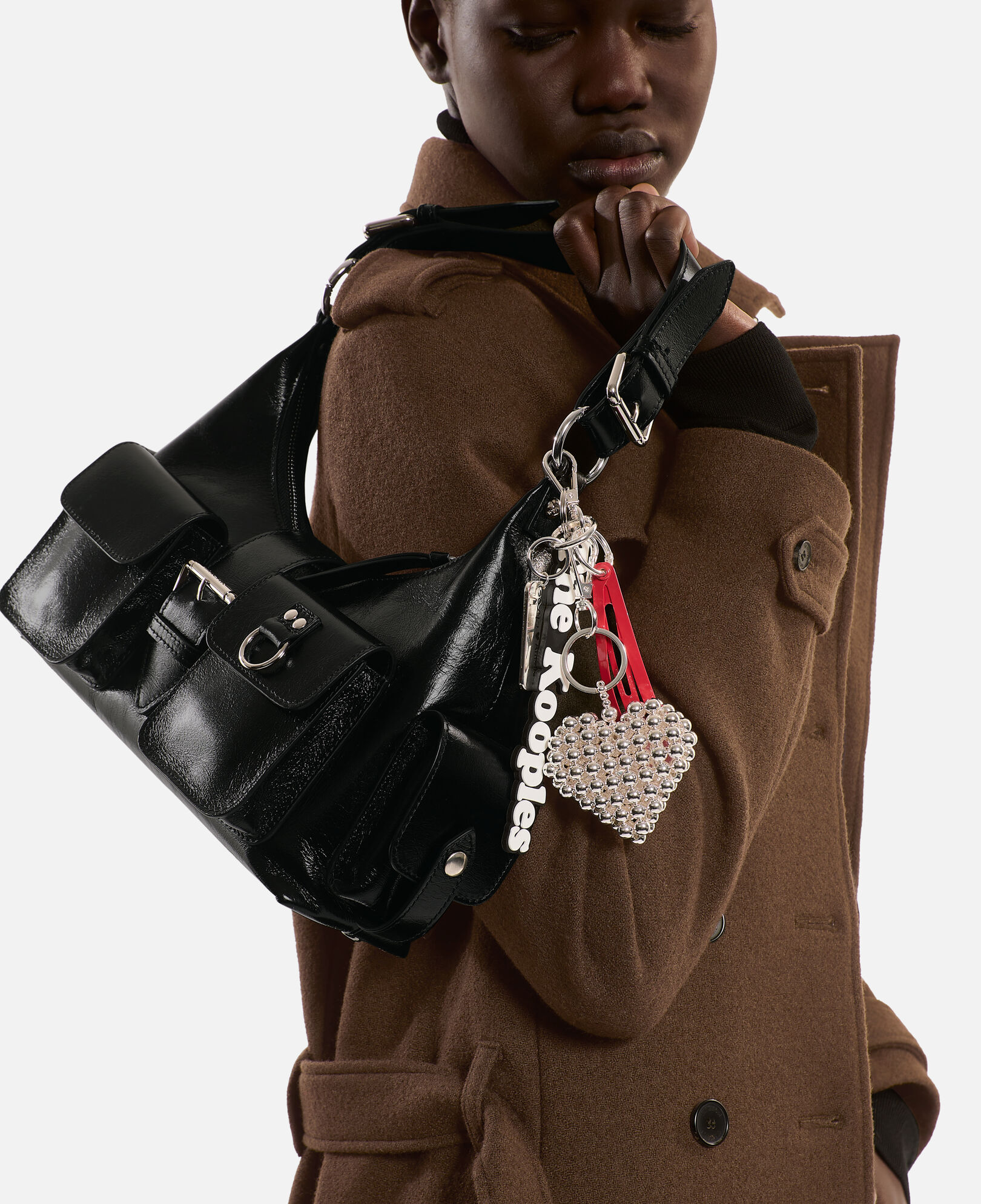 Bijou de sac logo noir et blanc | The Kooples - France