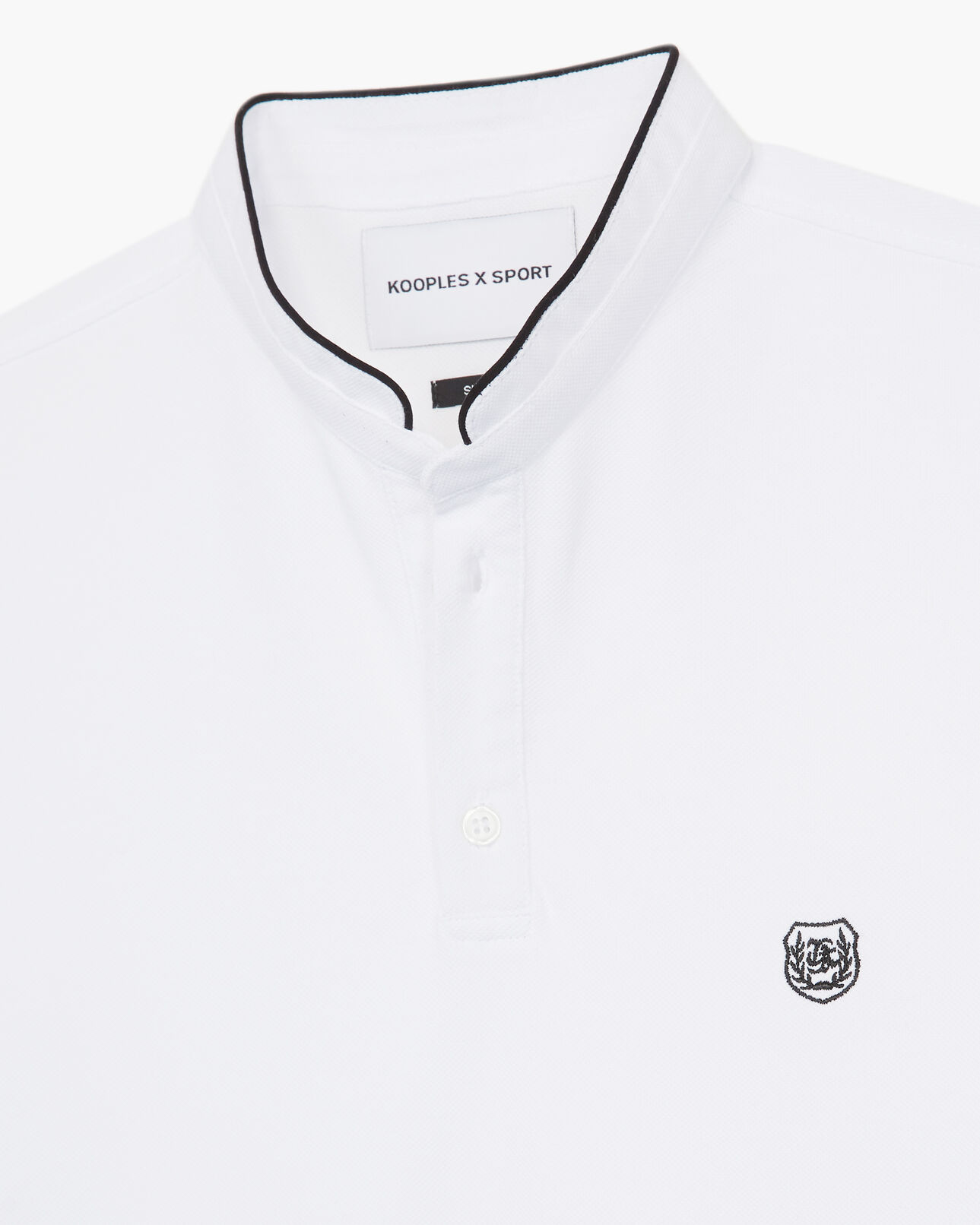 The Kooples MEN WHITE / BLACK white cotton polo with officer collar