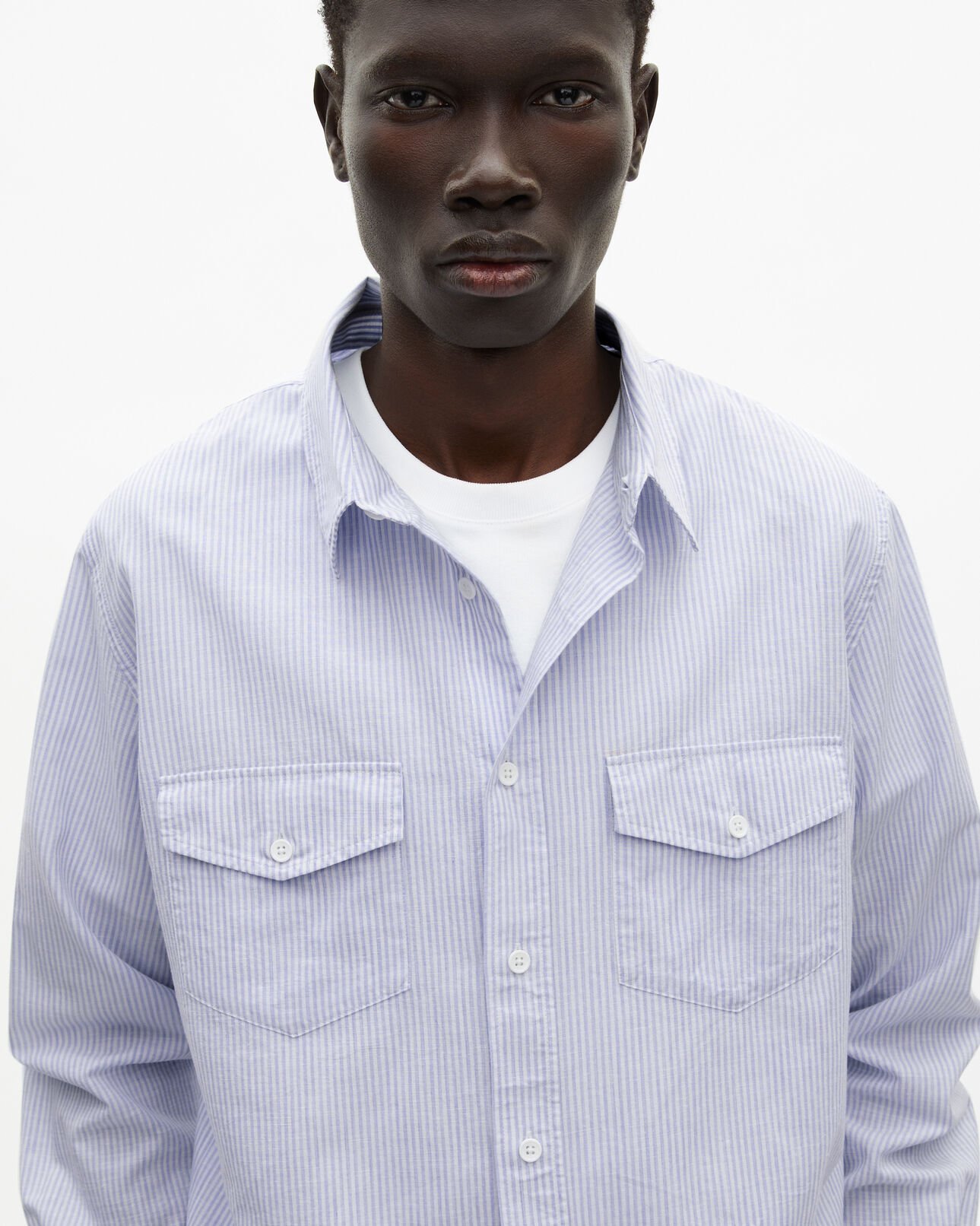 The Kooples MEN BLUE WHITE blue striped shirt