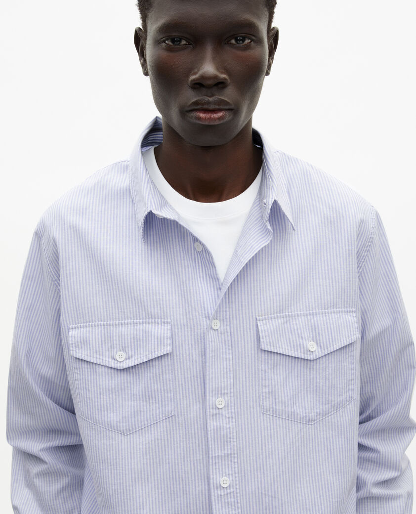 The Kooples MEN BLUE WHITE blue striped shirt