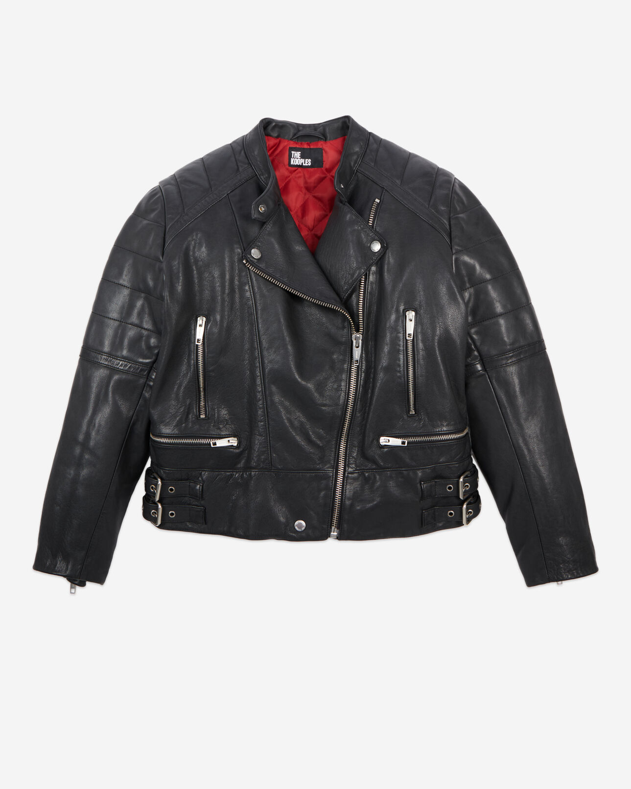 The Kooples WOMEN BLACK black leather biker jacket