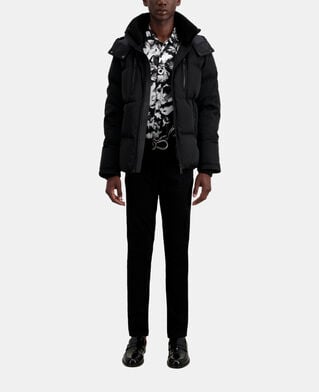 The Kooples MEN BLACK black hooded puffer jacket