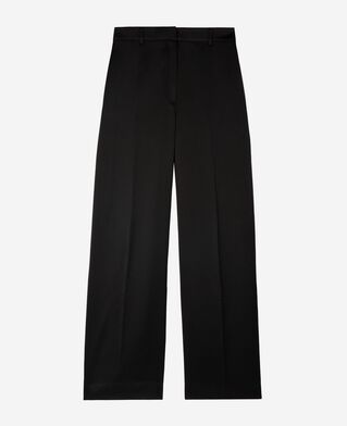 The Kooples WOMEN BLACK black satin wide-leg pants