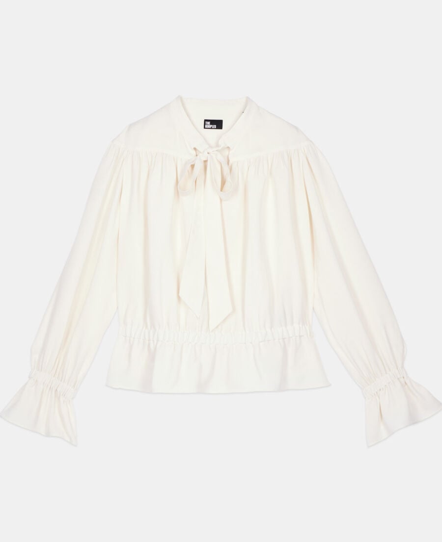 The Kooples FEMME ECRU top écru avec fronces