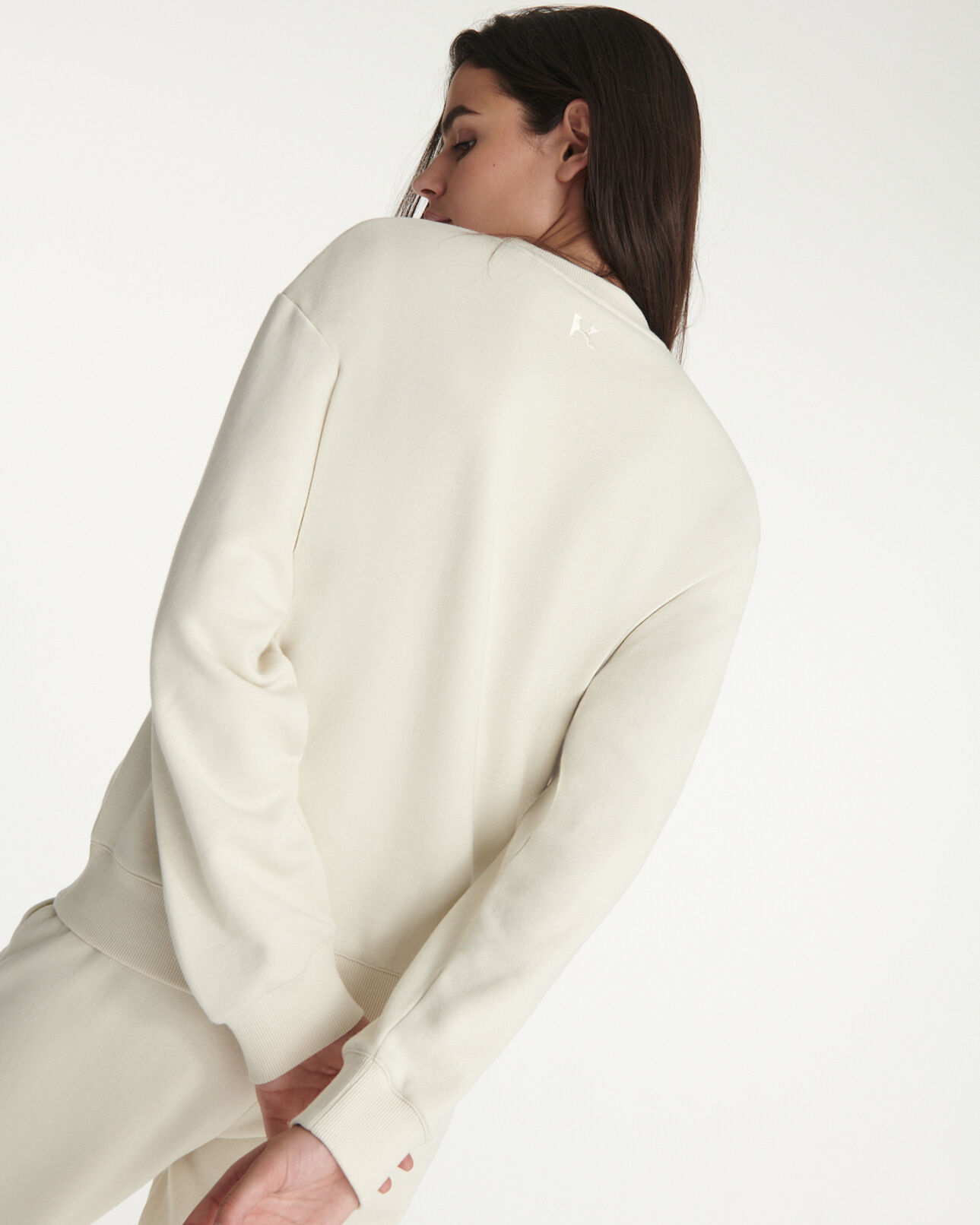 The Kooples MUJER ECRU sudadera blanco crudo algodón the kooples