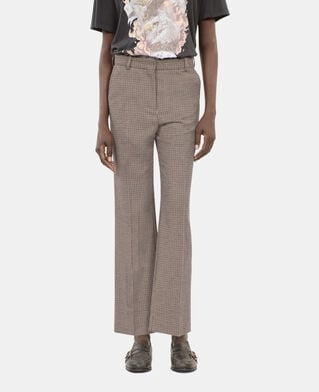 The Kooples DAMEN BEIGE-BROWN gerade, beige anzughose mit hahnentrittmuster