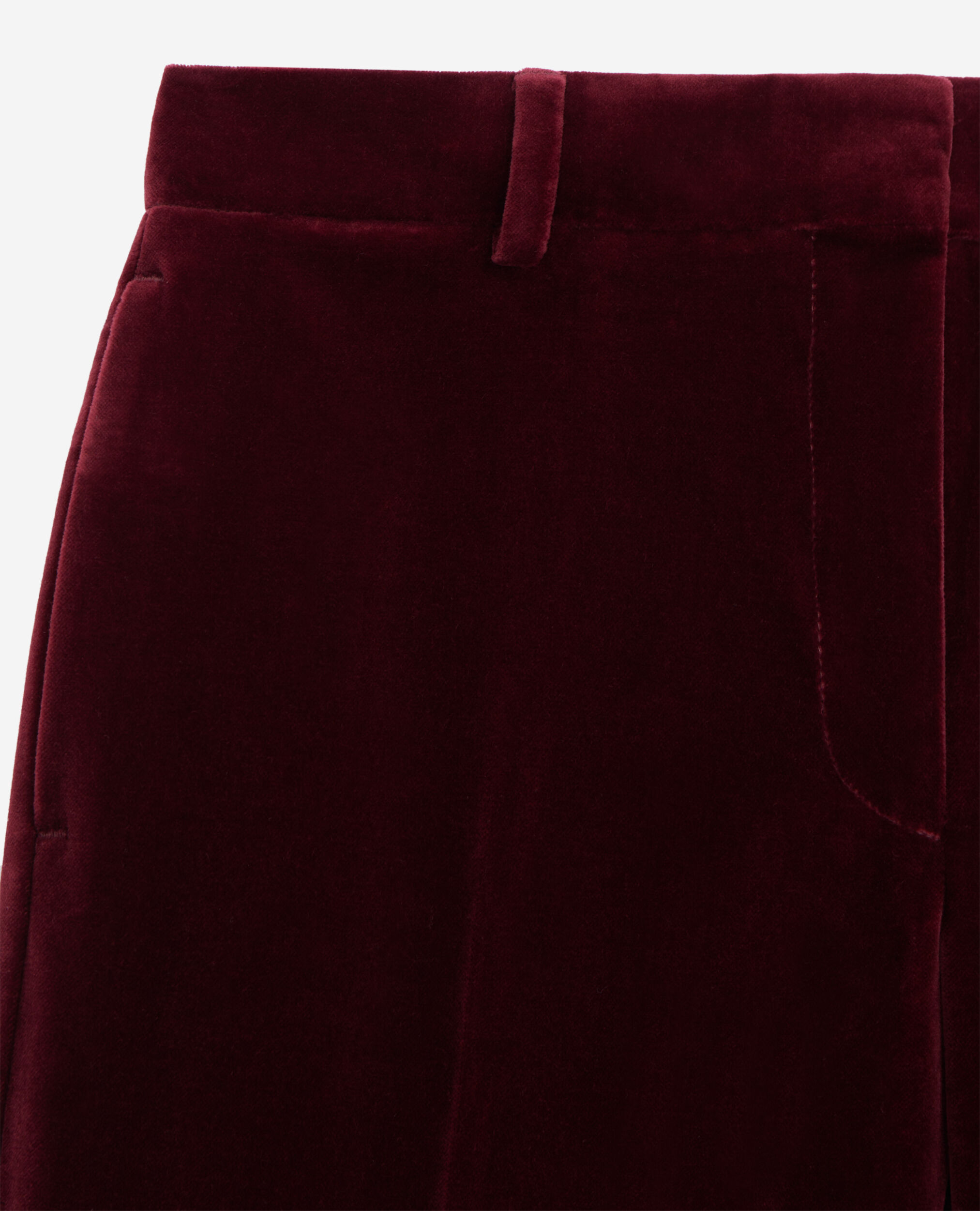 Burgundy velvet suit trousers, BURGUNDY, hi-res image number null