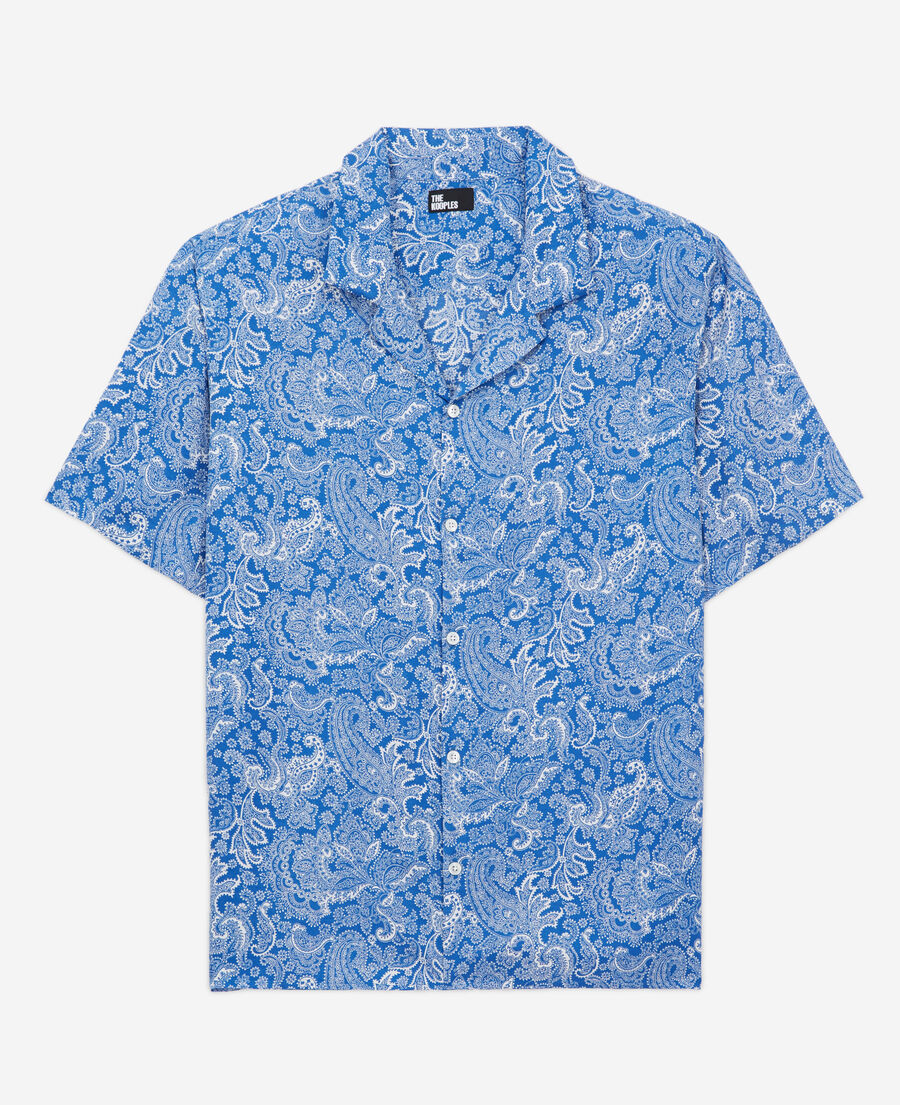 chemise imprimée bleue